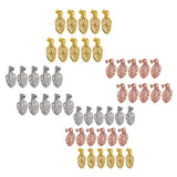 Maxbell 10 Pieces Brass Filigree Pendant Pinch Bails Connector Findings Gold