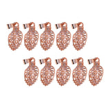 Maxbell 10 Pieces Brass Filigree Pendant Pinch Bails Connector Findings Rose Gold