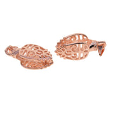 Maxbell 10 Pieces Brass Filigree Pendant Pinch Bails Connector Findings Rose Gold