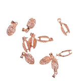 Maxbell 10 Pieces Brass Filigree Pendant Pinch Bails Connector Findings Rose Gold