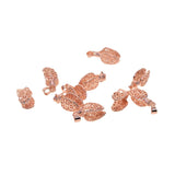 Maxbell 10 Pieces Brass Filigree Pendant Pinch Bails Connector Findings Rose Gold