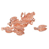 Maxbell 10 Pieces Brass Filigree Pendant Pinch Bails Connector Findings Rose Gold