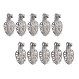 Maxbell 10 Pieces Brass Filigree Pendant Pinch Bails Connector Findings Silver