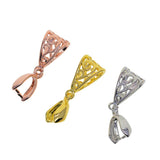 Maxbell 10 Pieces Brass Filigree Pendant Pinch Bails Connector Findings Silver