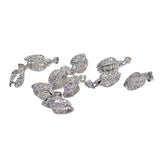 Maxbell 10 Pieces Brass Filigree Pendant Pinch Bails Connector Findings Silver