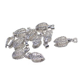 Maxbell 10 Pieces Brass Filigree Pendant Pinch Bails Connector Findings Silver