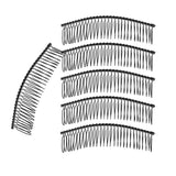 Maxbell 6Pieces Metal Hair Combs Clips Comb Slides 30 Teeth Hair Accessories Black