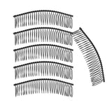 Maxbell 6Pieces Metal Hair Combs Clips Comb Slides 30 Teeth Hair Accessories Black