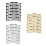 Maxbell 6Pieces Metal Hair Combs Clips Comb Slides 30 Teeth Hair Accessories Black