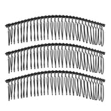 Maxbell 6Pieces Metal Hair Combs Clips Comb Slides 30 Teeth Hair Accessories Black
