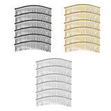 Maxbell 6Pieces Metal Hair Combs Clips Comb Slides 30 Teeth Hair Accessories Black