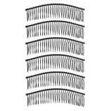 Maxbell 6Pieces Metal Hair Combs Clips Comb Slides 30 Teeth Hair Accessories Black