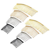Maxbell 6Pieces Metal Hair Combs Clips Comb Slides 30 Teeth Hair Accessories Black