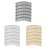 Maxbell 6Pieces Metal Hair Combs Clips Comb Slides 30 Teeth Hair Accessories Black