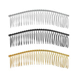 Maxbell 6Pieces Metal Hair Combs Clips Comb Slides 30 Teeth Hair Accessories Black