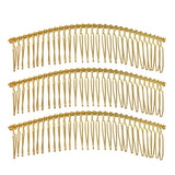 Maxbell 6Pieces Metal Hair Combs Clips Comb Slides 30 Teeth Hair Accessories Golden