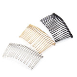 Maxbell 6pcs DIY Blank Metal Hair Clips Side Comb 20 Teeth Hair Accessories Gold