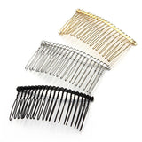 Maxbell 6pcs DIY Blank Metal Hair Clips Side Comb 20 Teeth Hair Accessories Gold