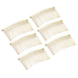 Maxbell 6pcs DIY Blank Metal Hair Clips Side Comb 20 Teeth Hair Accessories Gold