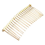 Maxbell 6pcs DIY Blank Metal Hair Clips Side Comb 20 Teeth Hair Accessories Gold
