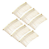 Maxbell 6pcs DIY Blank Metal Hair Clips Side Comb 20 Teeth Hair Accessories Gold