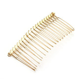 Maxbell 6pcs DIY Blank Metal Hair Clips Side Comb 20 Teeth Hair Accessories Gold