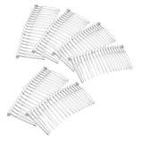 Maxbell 6pcs DIY Blank Metal Hair Clips Side Comb 20 Teeth Hair Accessories Silver