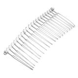 Maxbell 6pcs DIY Blank Metal Hair Clips Side Comb 20 Teeth Hair Accessories Silver