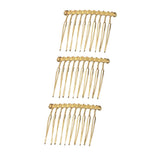 Maxbell 6pcs DIY Blank Metal Hair Clips Side Comb 10 Teeth Hair Accessories Gold