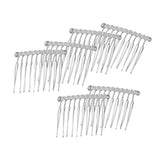 Maxbell 6pcs DIY Blank Metal Hair Clips Side Comb 10 Teeth Hair Accessories Silver