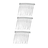 Maxbell 6pcs DIY Blank Metal Hair Clips Side Comb 10 Teeth Hair Accessories Silver