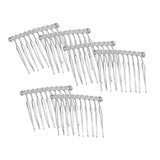 Maxbell 6pcs DIY Blank Metal Hair Clips Side Comb 10 Teeth Hair Accessories Silver
