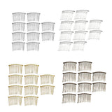 Maxbell 10pcs DIY Blank Metal Hair Clips Side Comb 12 Teeth Hair Accessories Gold