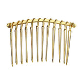 Maxbell 10pcs DIY Blank Metal Hair Clips Side Comb 12 Teeth Hair Accessories Gold
