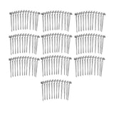 Maxbell 10pcs DIY Blank Metal Hair Clips Side Comb 12 Teeth Hair Accessories Silver