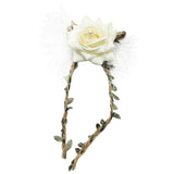 Maxbell Wrist Corsage Braided Leaves Bridal Bracelet Wedding Hand Flower Cream