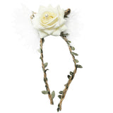 Maxbell Wrist Corsage Braided Leaves Bridal Bracelet Wedding Hand Flower Cream