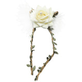 Maxbell Wrist Corsage Braided Leaves Bridal Bracelet Wedding Hand Flower Cream