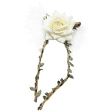 Maxbell Wrist Corsage Braided Leaves Bridal Bracelet Wedding Hand Flower Cream