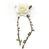 Maxbell Wrist Corsage Braided Leaves Bridal Bracelet Wedding Hand Flower Cream