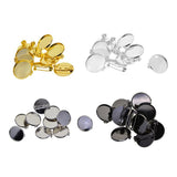 Maxbell 10pcs Brooch Blank Lapel Pin Badge Base Pin-Back Button Base 20mm Black