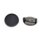 Maxbell 10pcs Brooch Blank Lapel Pin Badge Base Pin-Back Button Base 20mm Black