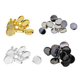 Maxbell 10pcs Brooch Blank Lapel Pin Badge Base Pin-Back Button Base 20mm Black