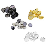 Maxbell 10pcs Brooch Blank Lapel Pin Badge Base Pin-Back Button Base 20mm Black