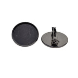 Maxbell 10pcs Brooch Blank Lapel Pin Badge Base Pin-Back Button Base 20mm Black