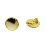 Max 10pcs Brooch Blank Lapel Pin Badge Base Pin-Back Button Base 20mm Golden