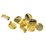 Max 10pcs Brooch Blank Lapel Pin Badge Base Pin-Back Button Base 20mm Golden