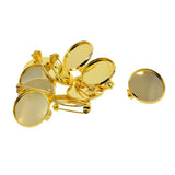 Max 10pcs Brooch Blank Lapel Pin Badge Base Pin-Back Button Base 20mm Golden