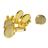 Max 10pcs Brooch Blank Lapel Pin Badge Base Pin-Back Button Base 20mm Golden