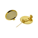 Max 10pcs Brooch Blank Lapel Pin Badge Base Pin-Back Button Base 20mm Golden